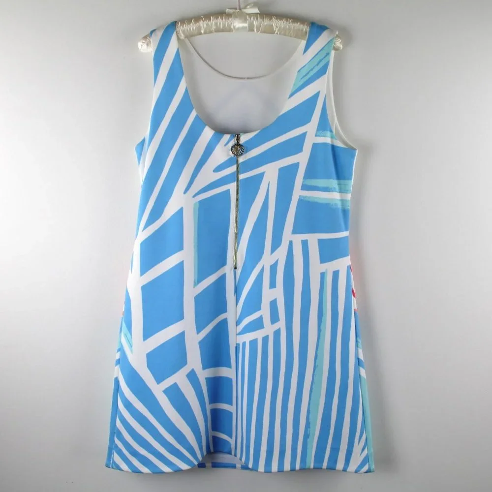 Lilly Pulitzer Callie Pool Blue For The Shell Of It Shift Mini Dress L NWT - Picture 3 of 5